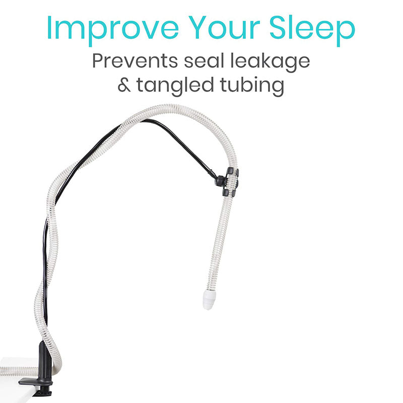 Adjustable CPAP Hose Holder for Bed – Anti-Tangle CPAP Hose Lift & Mask Hanger with Clamp